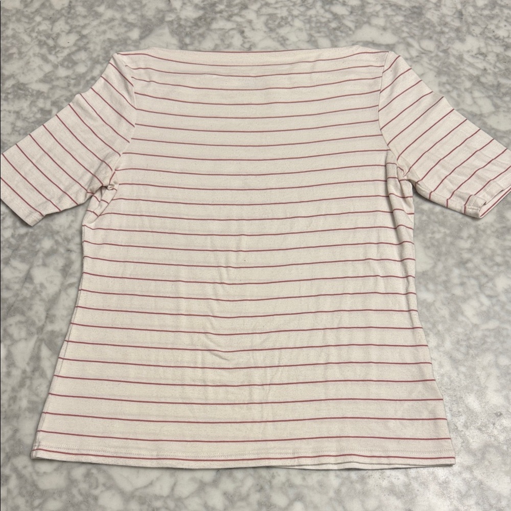 Sigrid Olsen Pink and White Striped Tee